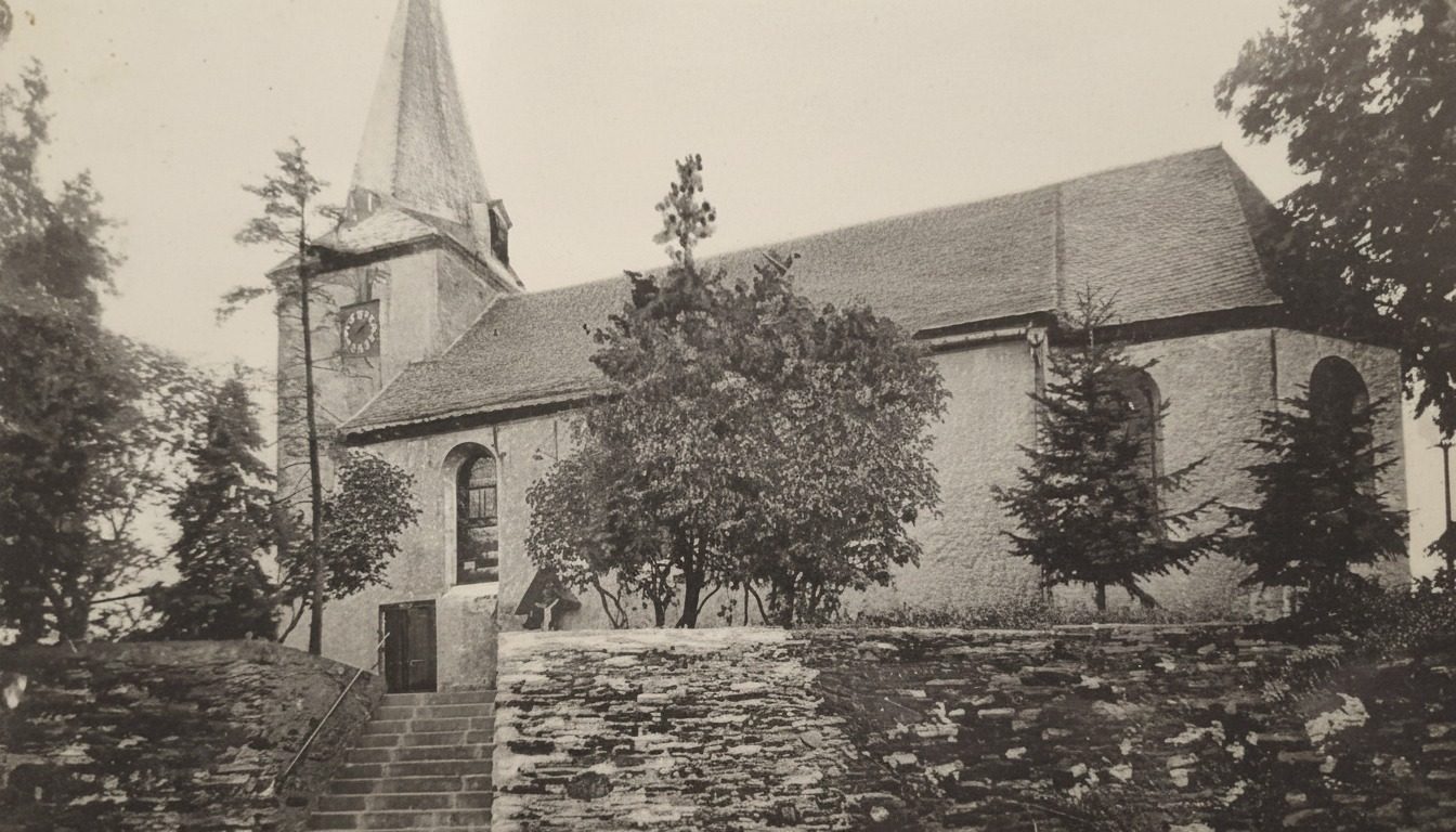 Historische Ansicht der Pfarrkirche St. Stephanus in Faid